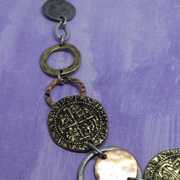 Jade & Jasper Circular Textured Necklace - Picture 3 of 5